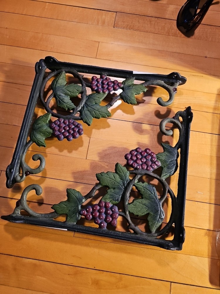 2 Heavy Cast Iron Shelf Bracket Grape Leaf  Heavy Cast Iron