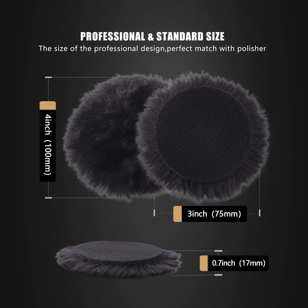3 Inch (75mm) Wool Buffer 3" Wool Buffing Pad Lambwool Wool Buffing polishing
