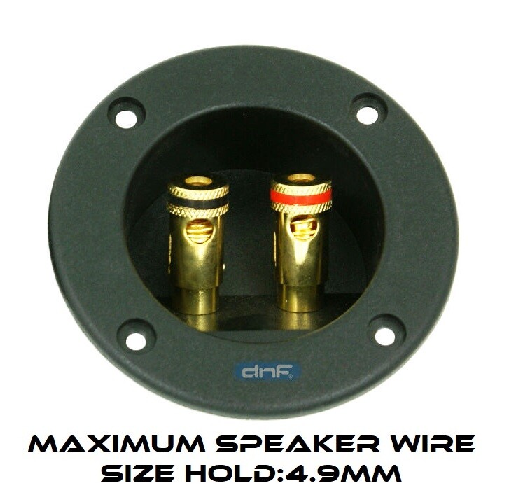 (2 PACK) SPEAKER BOX TERMINAL ROUND SPRING CUP CONNECTOR SUBWOOFER ENCLOSURE