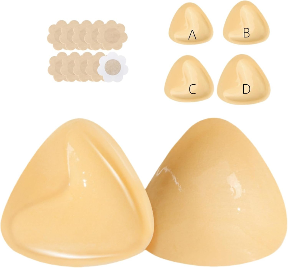 Double Sided Sticky Bra Inserts, Reusable Push up Adhesive Pads with Padding for