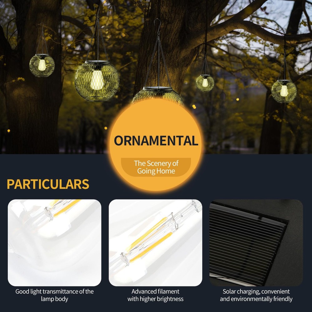 Replacement Solar Light Parts-Solar Lanterns Outdoor 1 PACK, Warm White