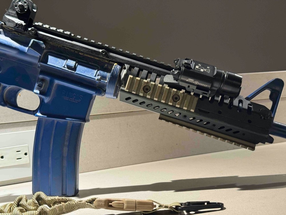 Ring's Blue Gun Training Replica Accessorized: VLTOR/Surefire/DanielDefense/GGG