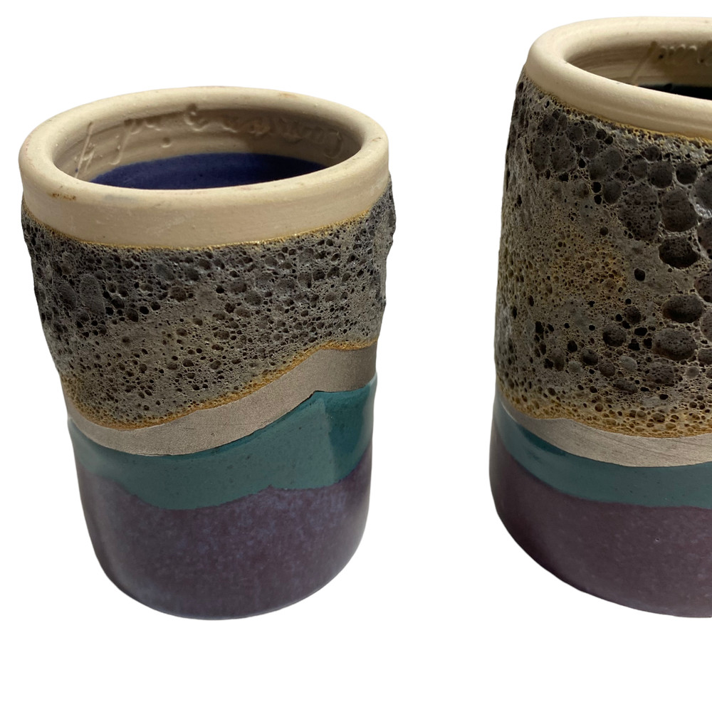 Decorative Handmade Textured Pottery Tea Light Holders Mini Vases