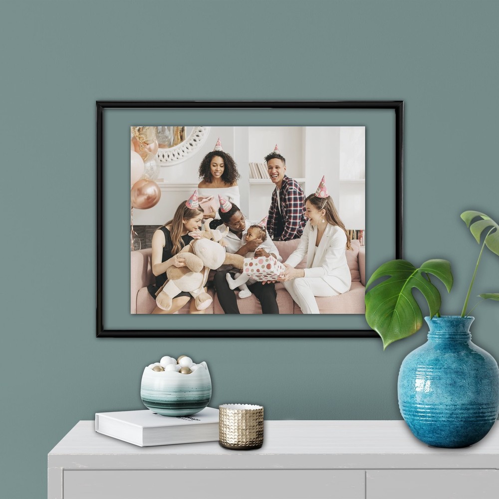 8x10 Picture Frame Black Front Loading Float Frame Wall/Tabletop Photo Frame