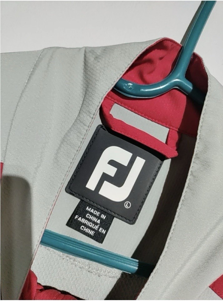 FootJoy Pinehurst Golf Pullover Quarter Zip Large Gray/Red
