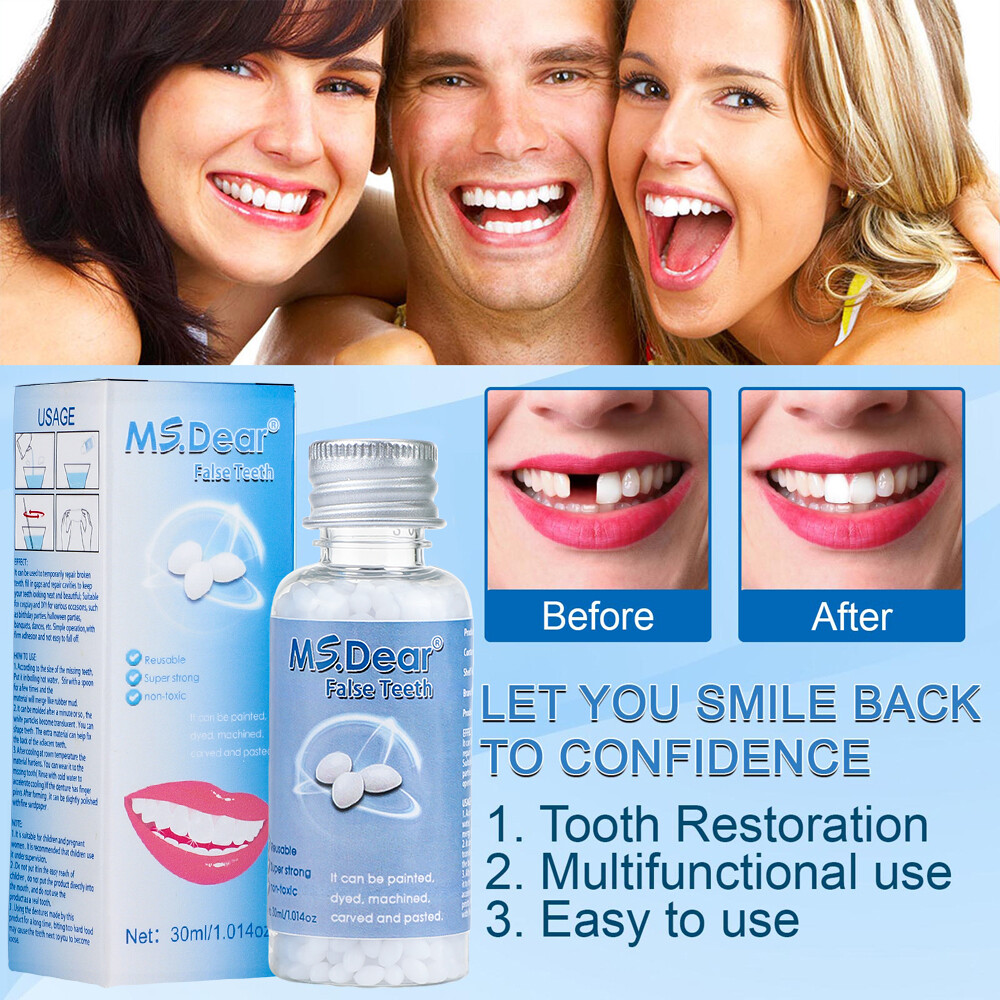 2X False Teeth Solid Glue Temporary Tooth Repair Kit Teeth Gaps Denture Adhesive