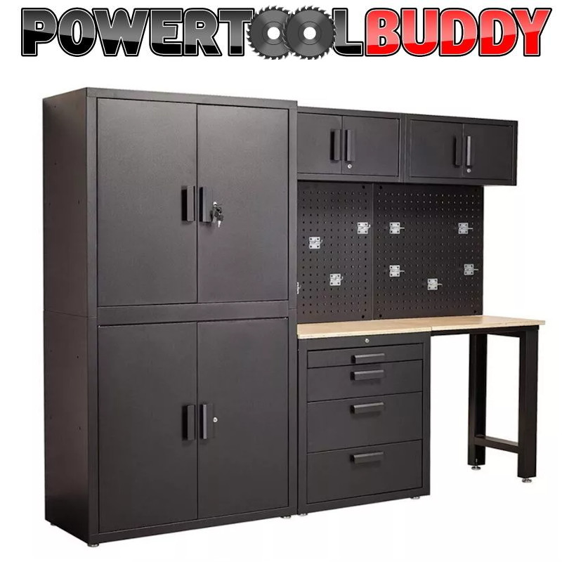 Draper Single Garage Workstation MS100 Storage Tools Lockable Black Garage 44009