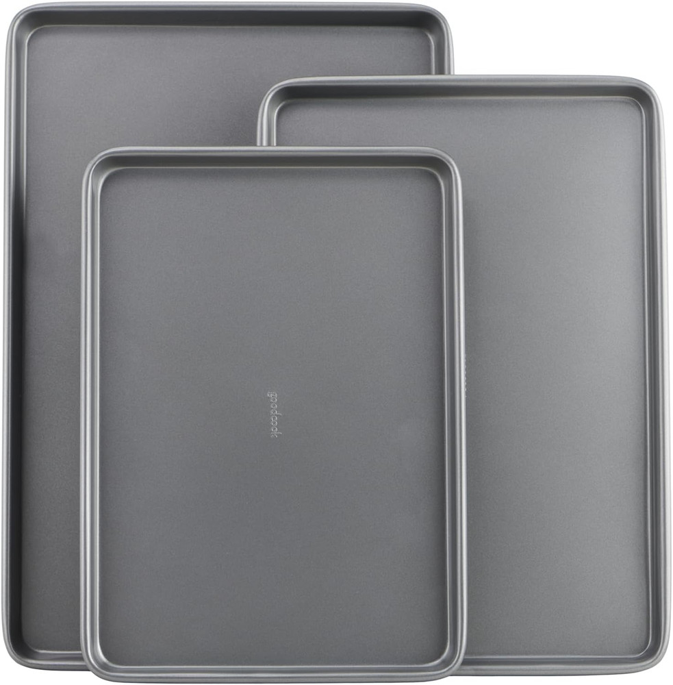 Everyday Nonstick Baking Sheet Set, 3 Pack Includes One Small, Medium & Large Pa