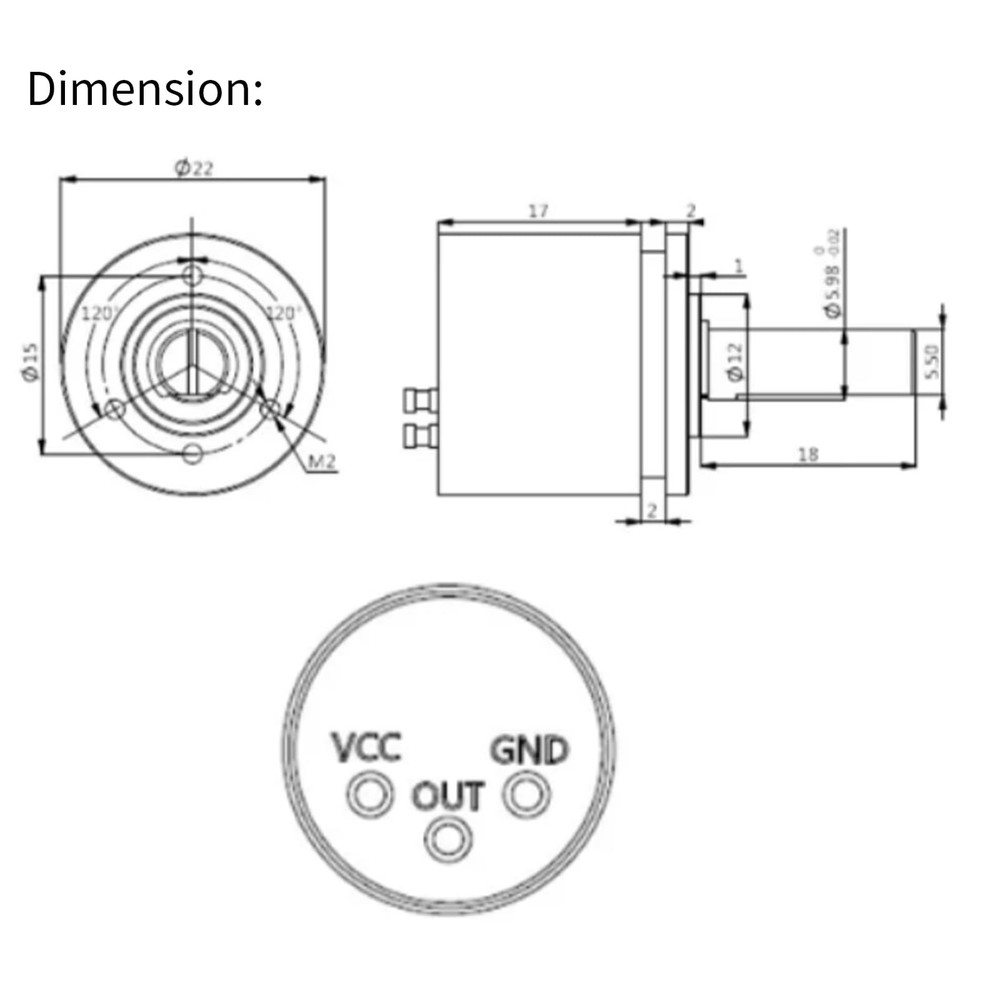 Hall Angle Sensor 0.088° Resolution 360° Rotatable Hall Effect Position Senso...