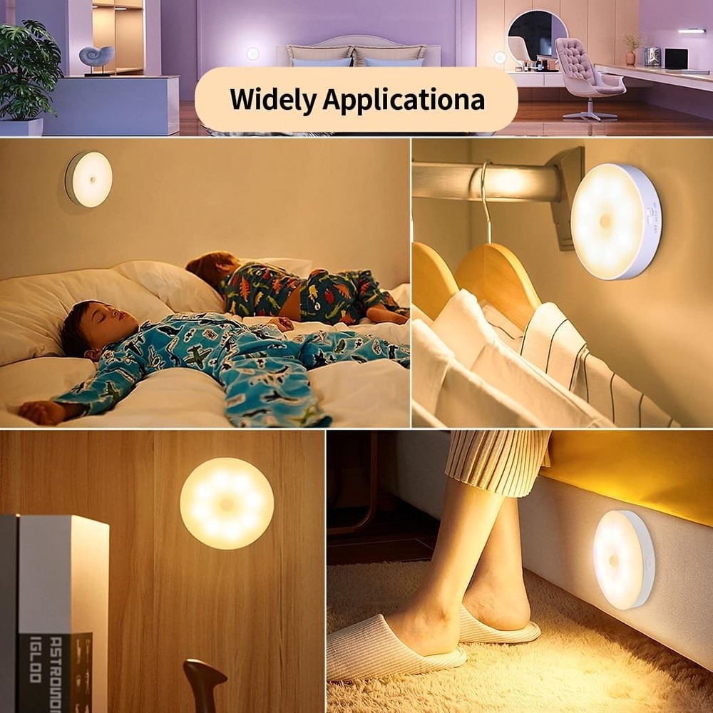 Wall-mounted 6-Pack USB-charging LED Stair Lights