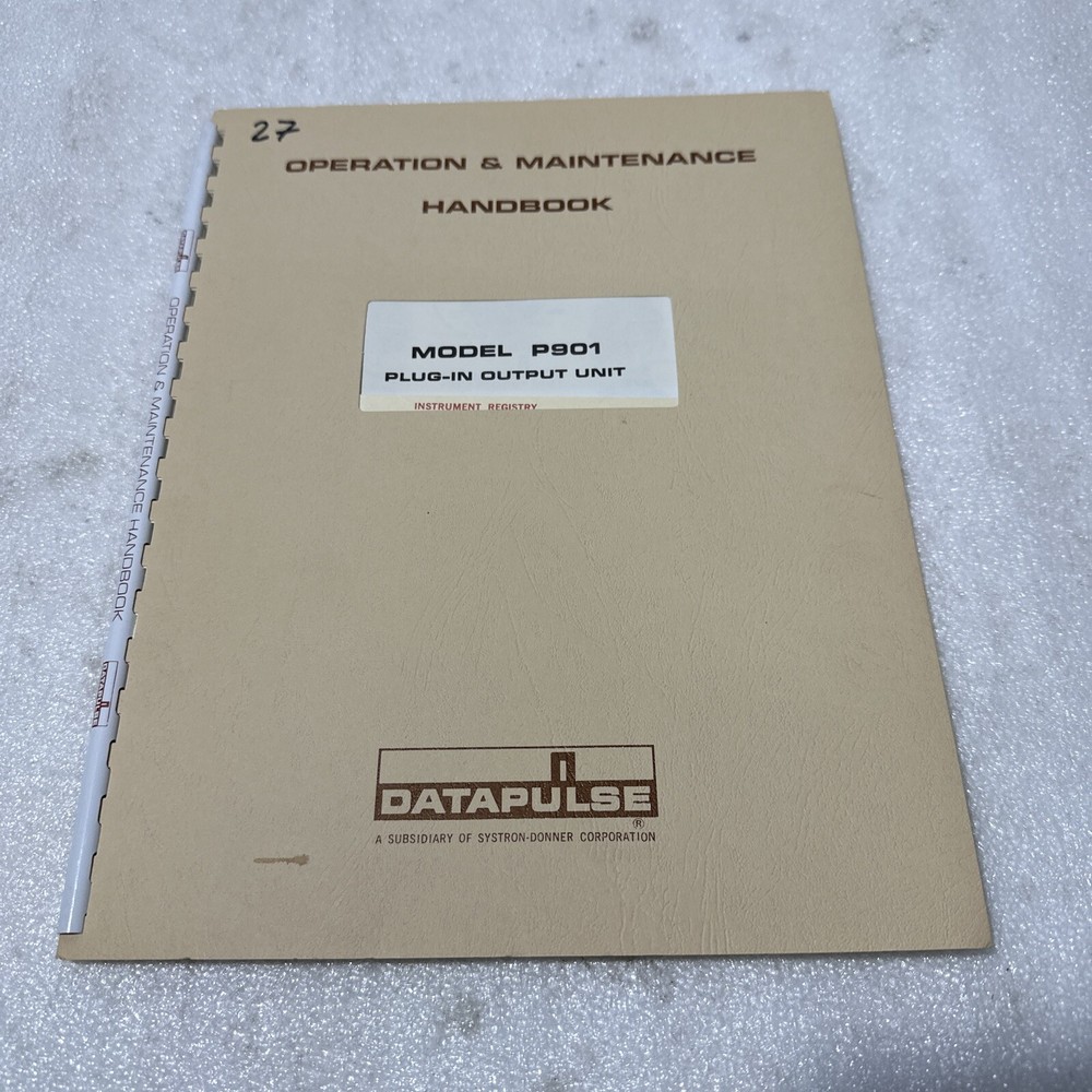 Datapulse Model P901 Plug-In Output Unit Operation Handbook