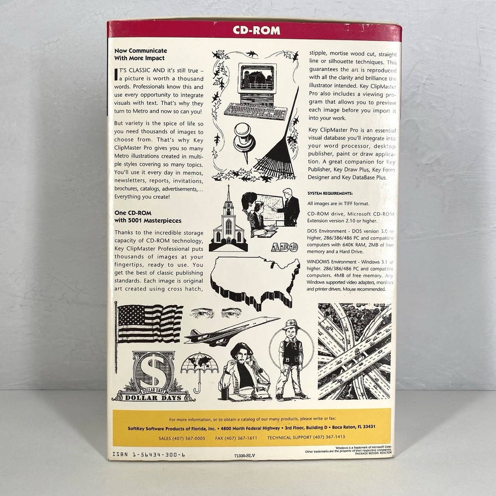 Clip Master Pro CD-Rom Image Library Vintage Graphics 1999 Clipart Software