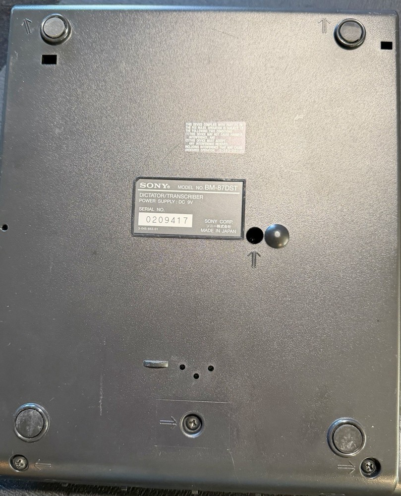 Sony BM-87DST Standard Cassette Transcriber
