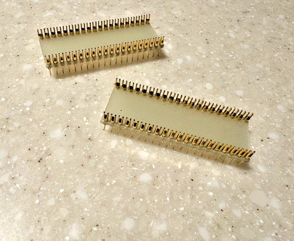 2pc Header Connector Forked 40 Position DIP, DIL GOLD