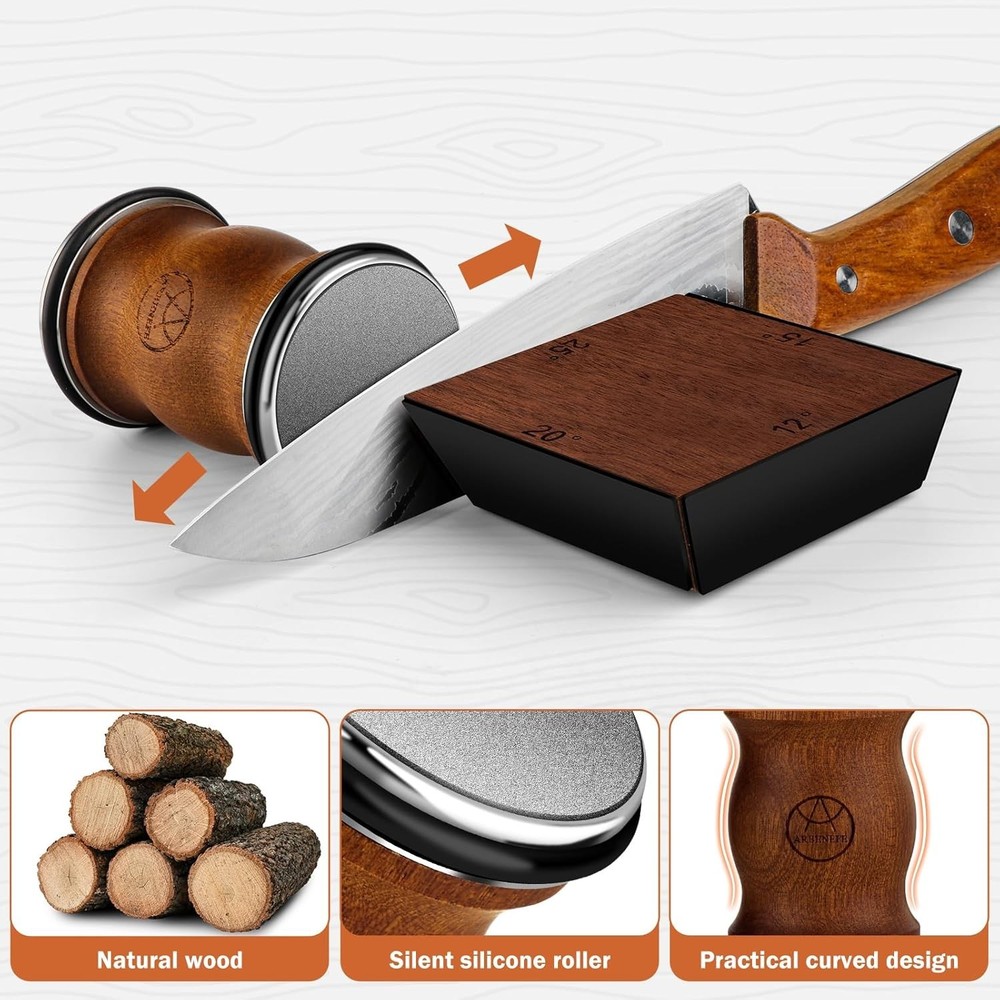 Knife Sharpener Kit Multi-Angle Diamond Ceramic 12-25° Edge Precision