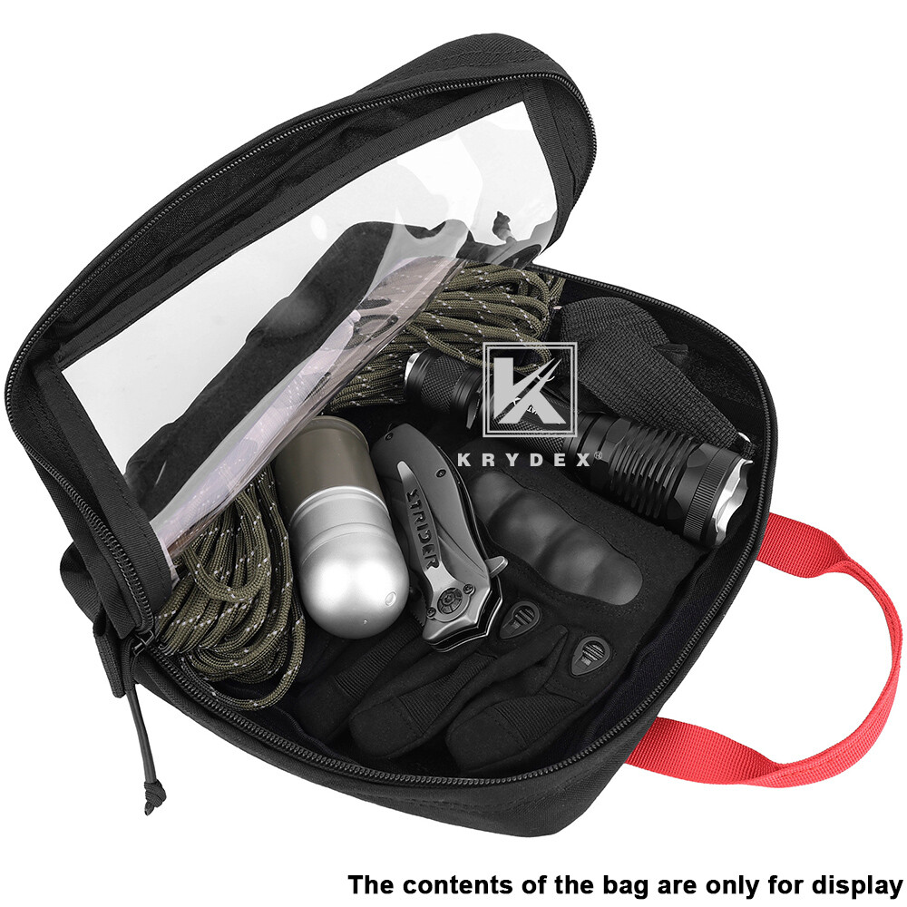 KRYDEX Clear Top Insert Pouch Organizer Hook Back Packing Cube for D3 Backpack