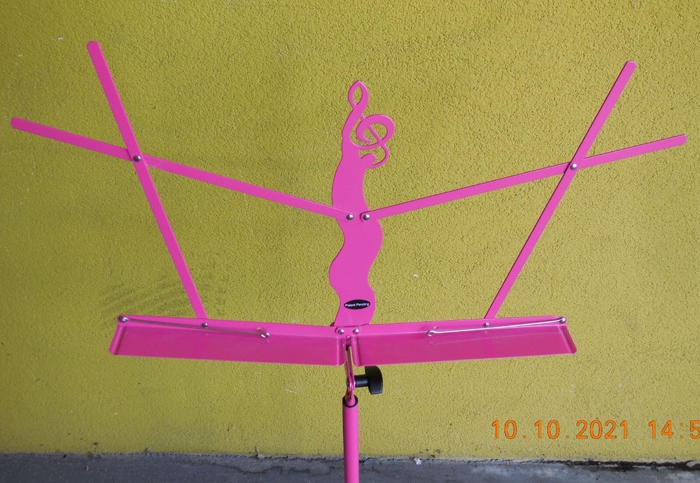 Pink Adjustable Folding Music Stand Compact Travel