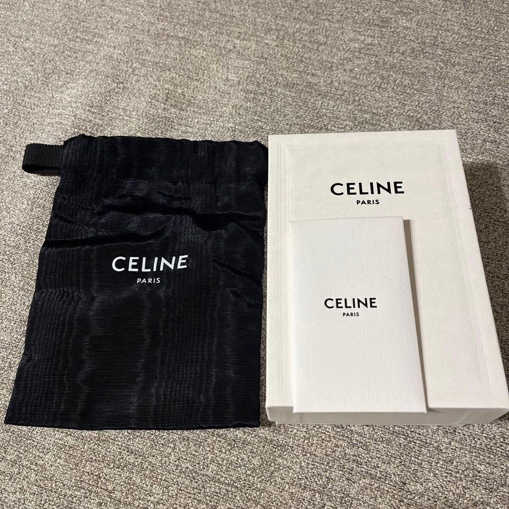 CELINE Small Tri fold Wallet Gray From Japan