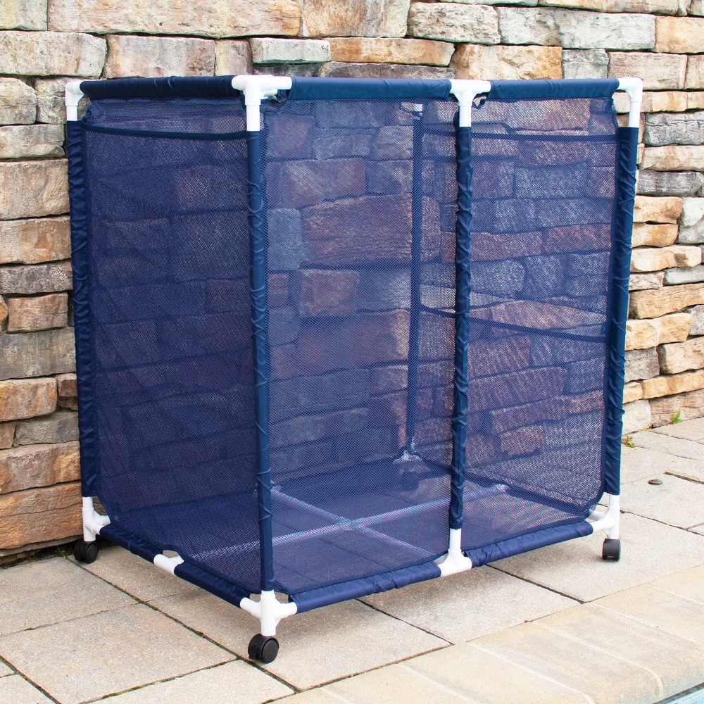 Bins Pool Storage Organizer Mesh Rolling Pool Equipment Bin
