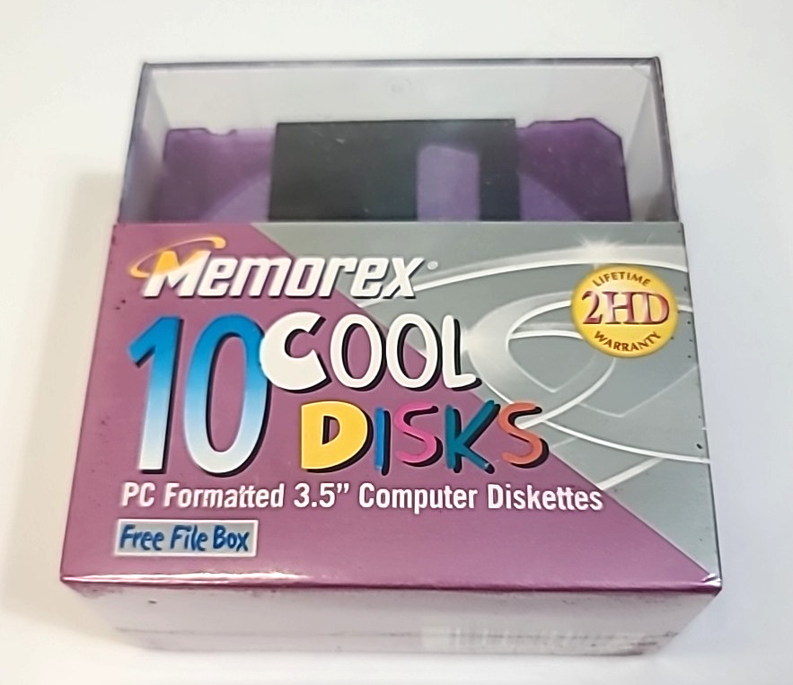 10 Pack Memorex 2HD 3.5" Computer Diskettes PC Format Cool Disks -New Sealed
