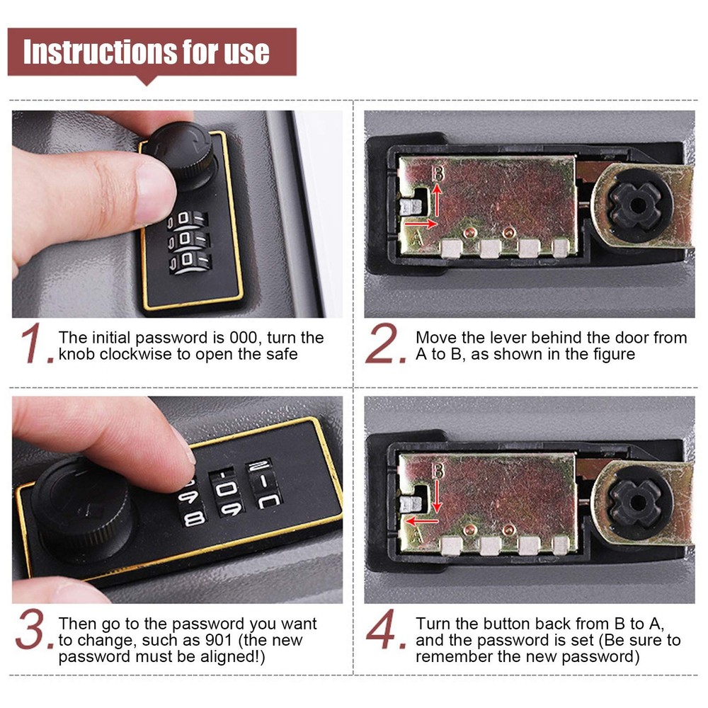 Money Saving Box,Fire Proof Safe for Cash Stainless Steel Lock Box with Code ...