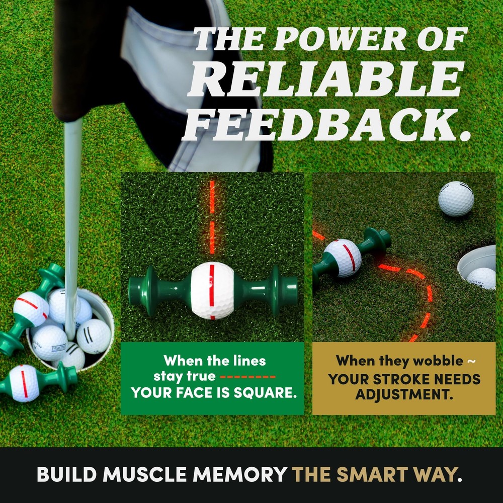 Putting Trainer – Golf Training Aid for Consistent Roll, Precision Start Line...