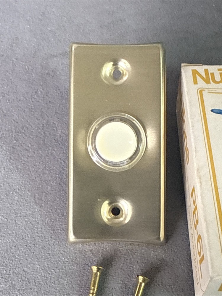 NuTone Push Button Lighted Pushbutton GOLD ANODIZED PB-6L NOS