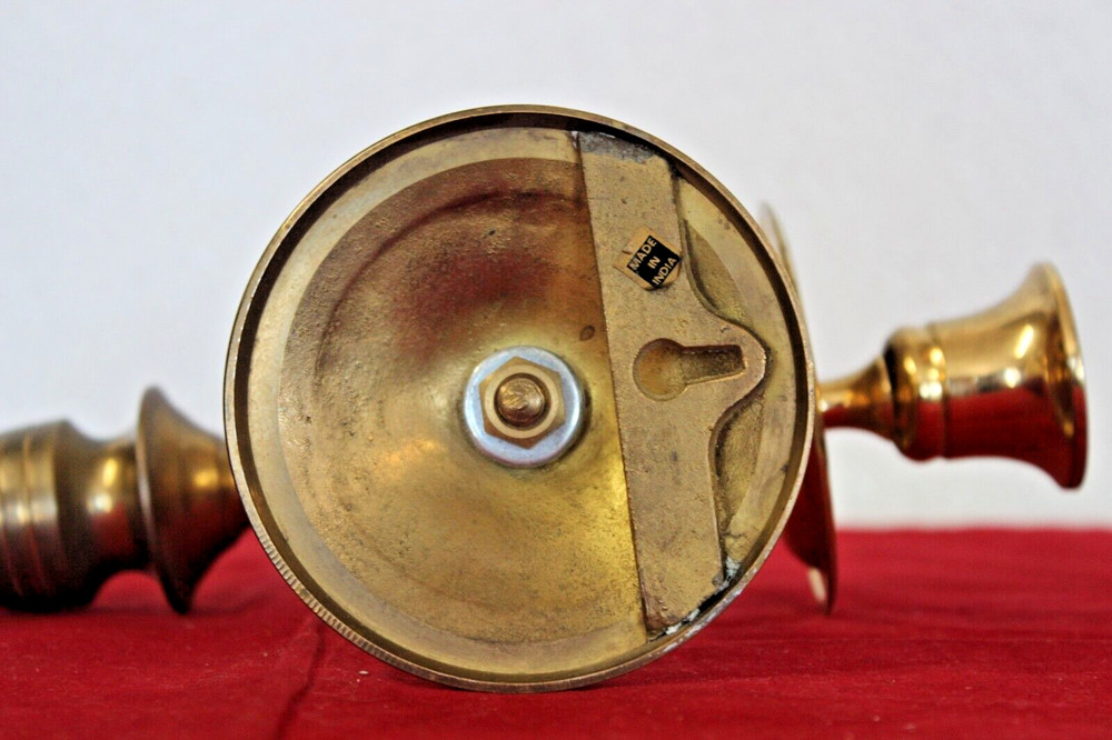 Brass Wall Sconce Candle Stick Holder (India, 11")