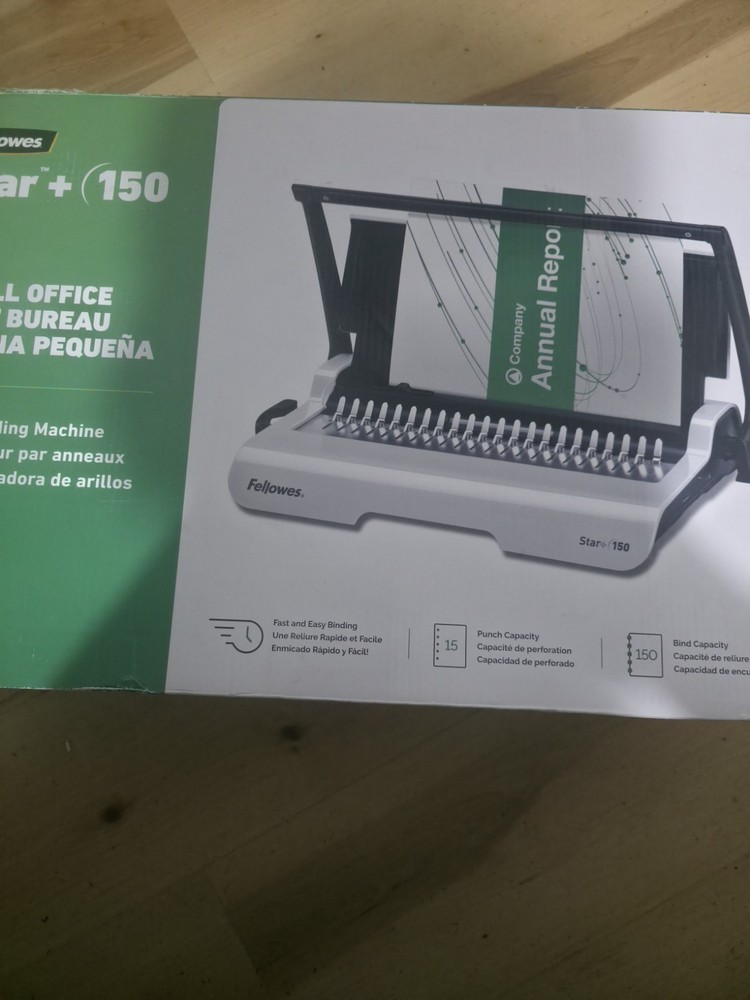 Fellowes Star + 150 Comb Binding Machine Manual Paper Binder for Documents