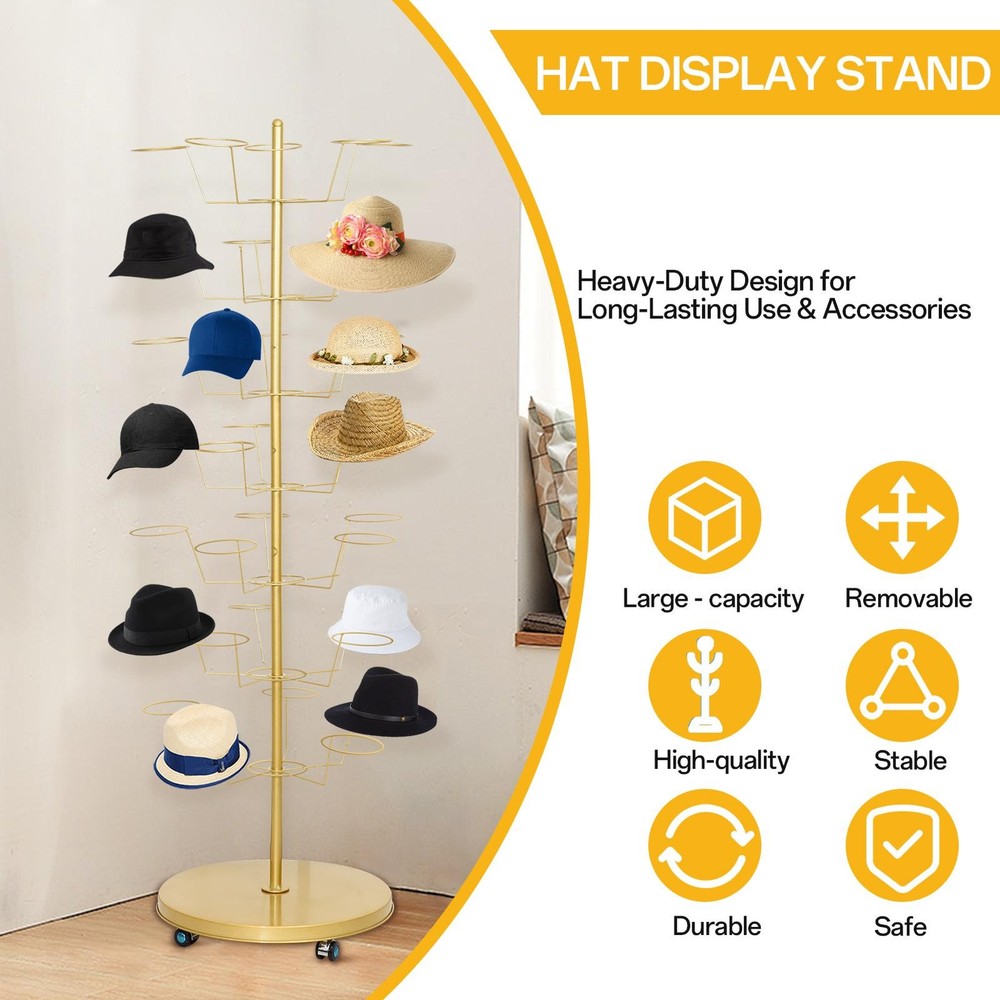 Freestanding Hats Rack Stand, Hat Rack Hats Tree Organizer Rack Display Standing