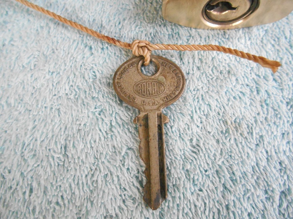 Vintage CORBIN BRASS PADLOCK WITH Original KEY