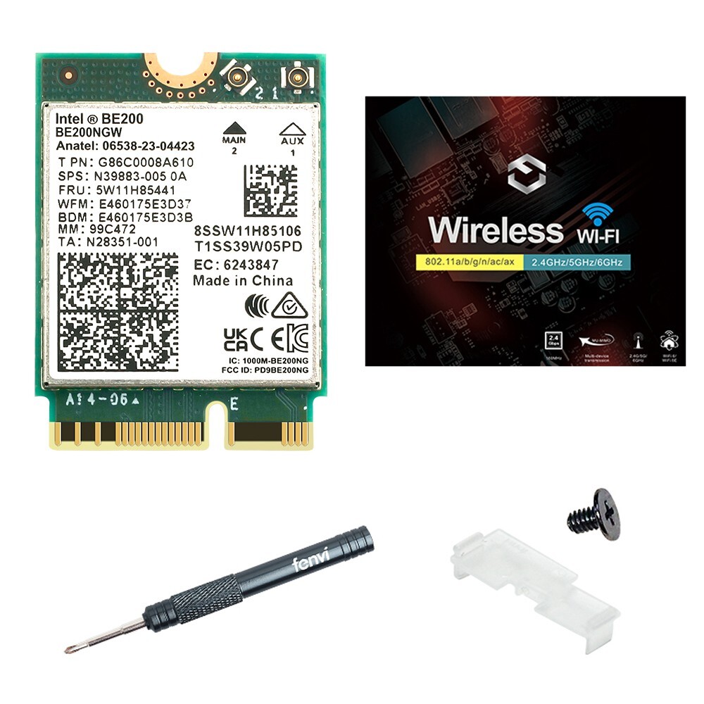 Intel BE200 WiFi 7 M.2 Key E Wireless Card Tri-Band Bluetooth5.4 Network Adapter