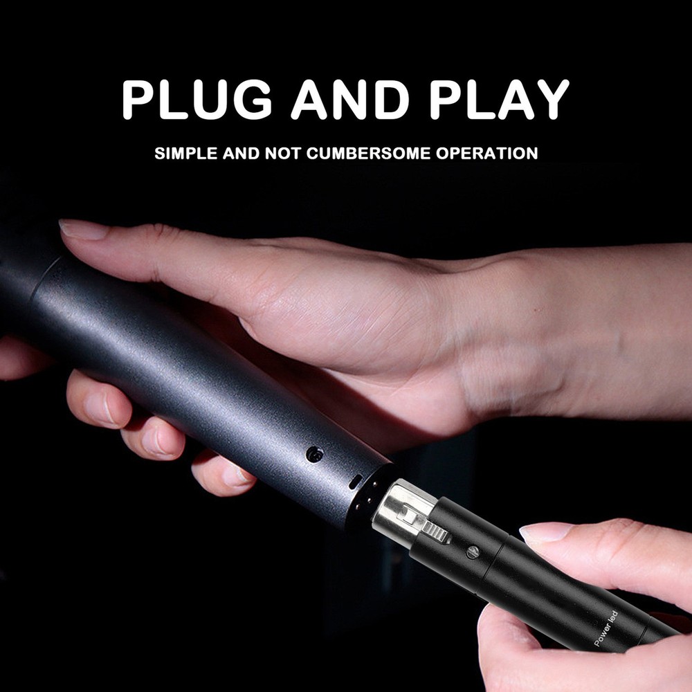 Black Inline Microphone Preamp Lossless Amplification Dynamic Active Inline WT