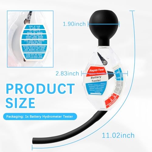 Car Battery Hydrometer Tester—Deep Cycle Acid Tester—Color-Coded