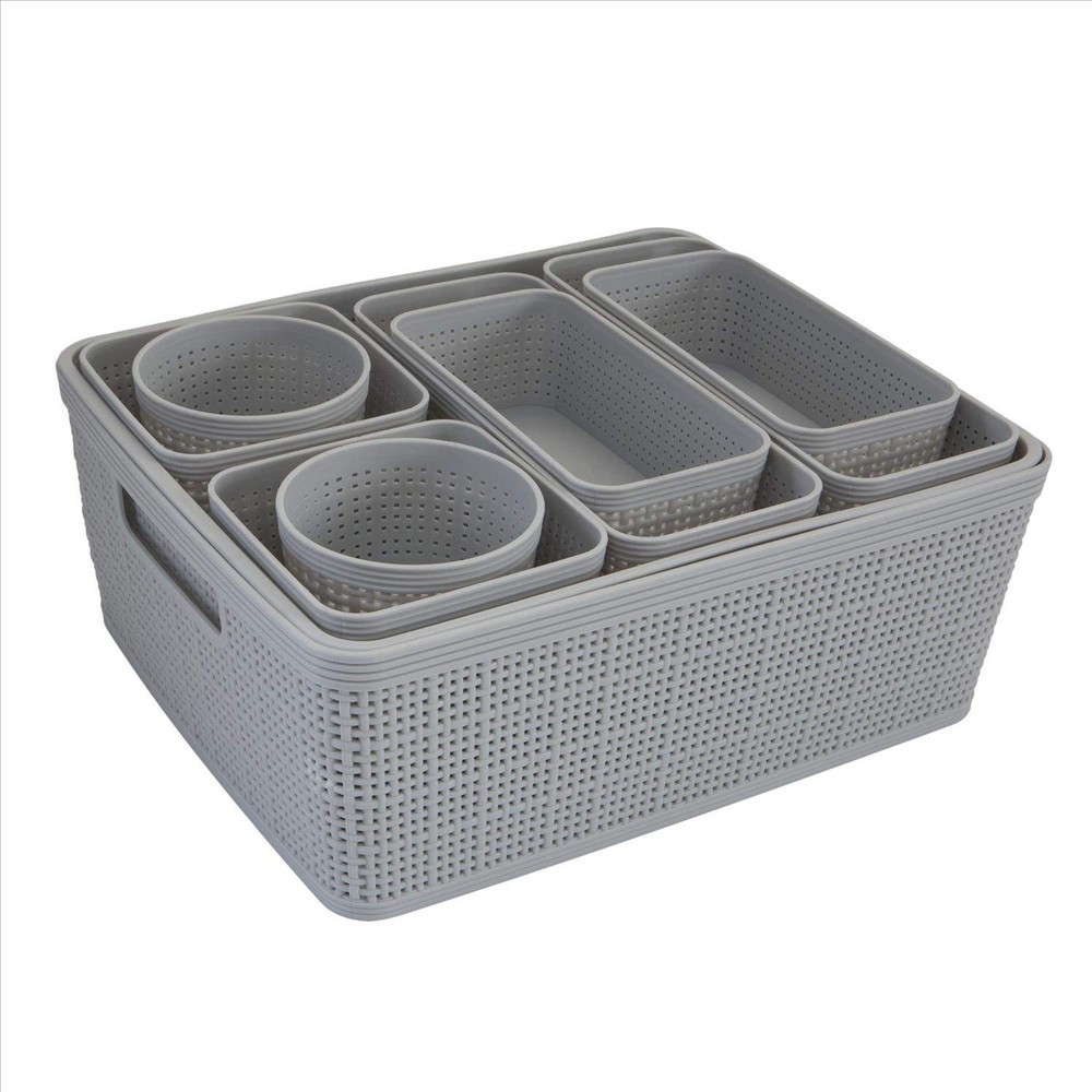 Simplify 10 Piece Organizing Set | Multiple Size Bins | Multipurpose | Office...