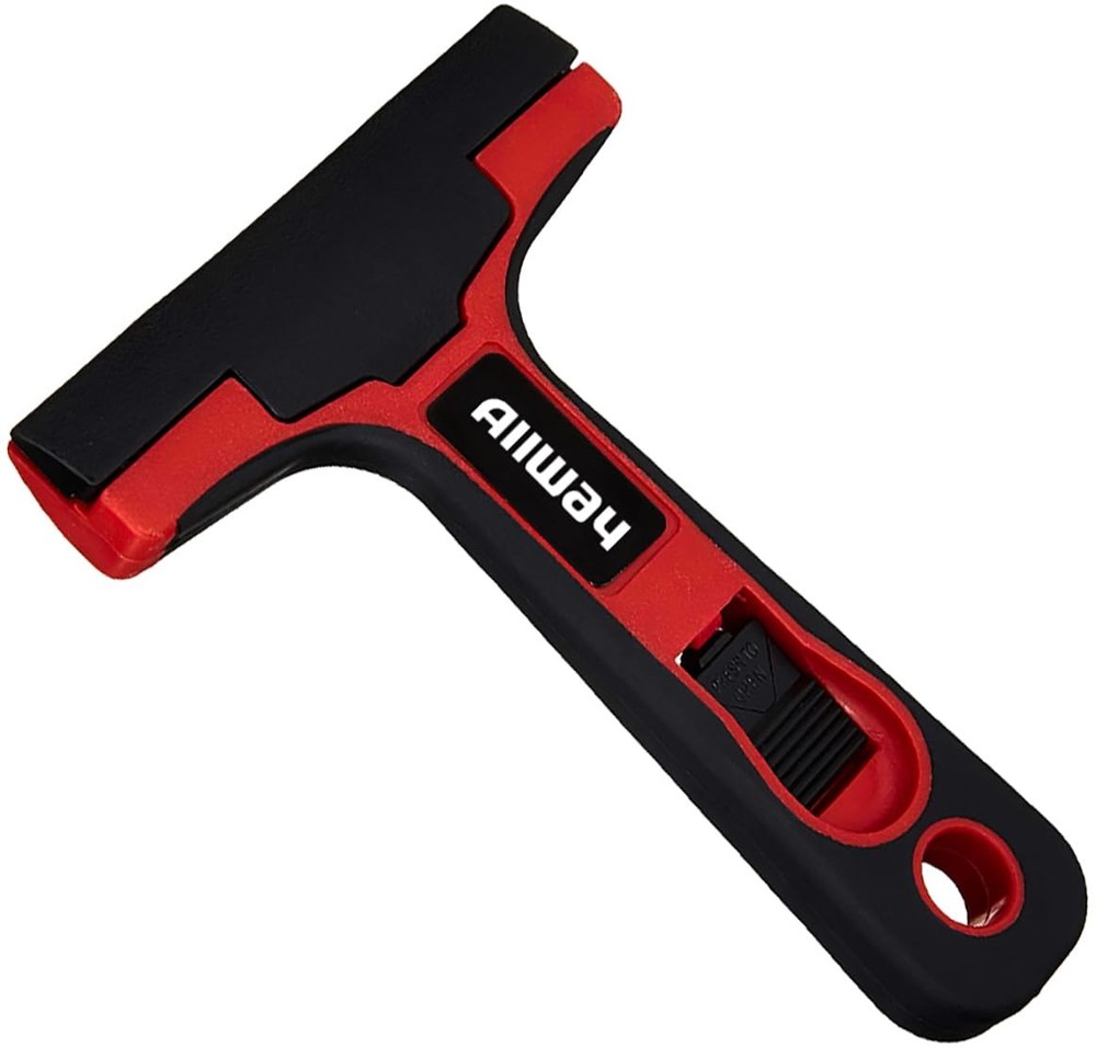 4 Inch Glass And Tile Scraper Comfortable Soft Grip Quick Blade Change Tool