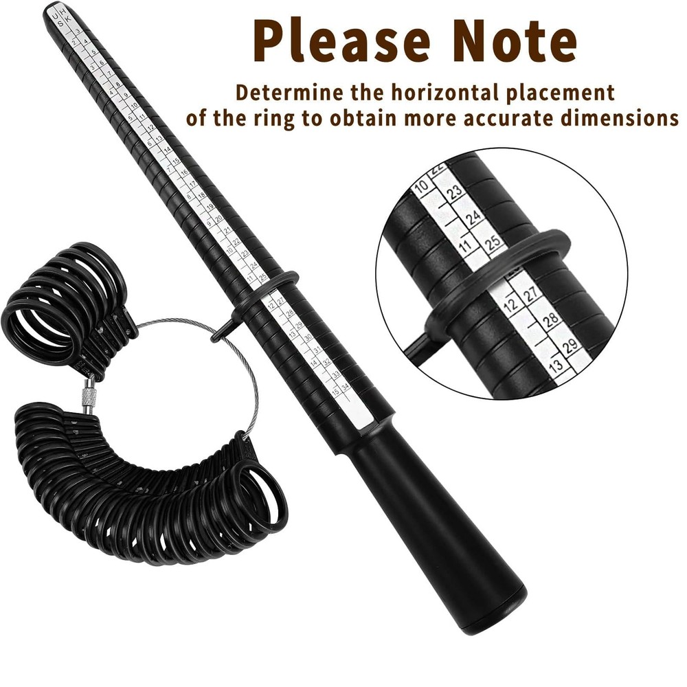 Ring Sizer Measuring Tool,Ring Measurer and Mens Sizer,7pcs White+Black