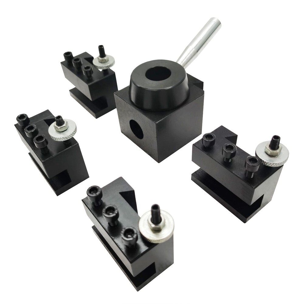 5Pcs High Precision Wedge Type Quick Change Tool Post Holder Set For Lathe 0.59"