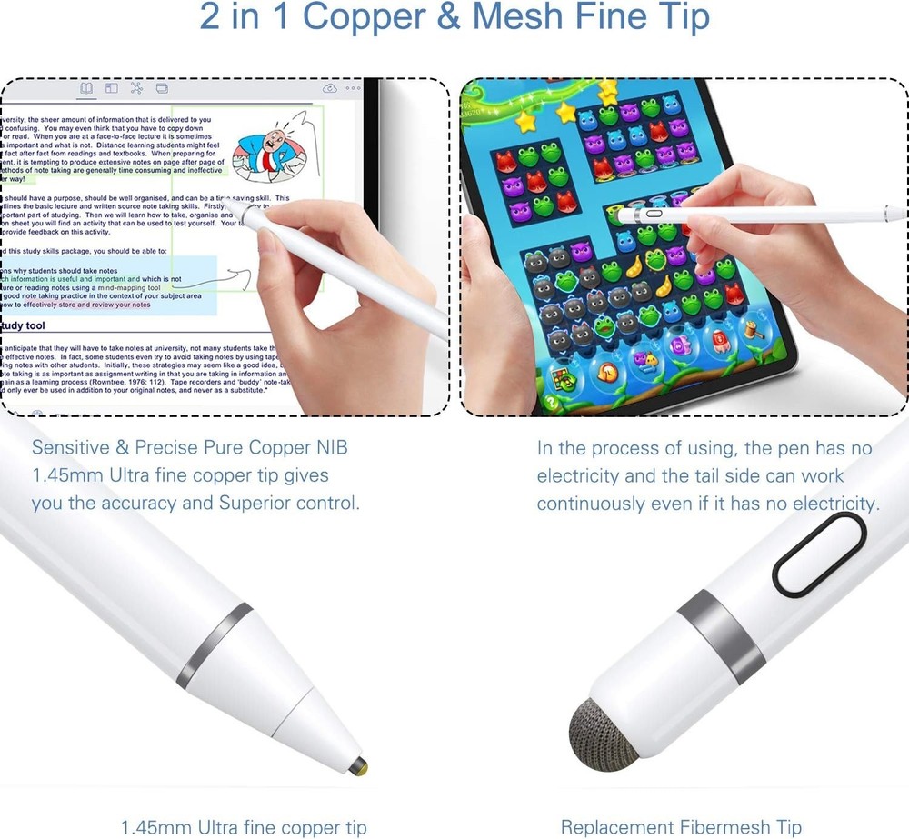 Creative Copper & Mesh Fine Tip Stylus for iOS/Android - Drawing & Writing