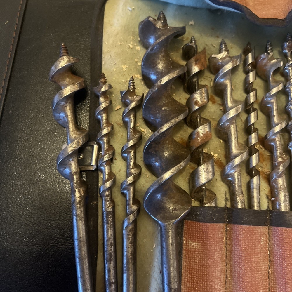 14x AUGER WOOD BITS DRILL CARPENTER JOINERS VINTAGE OLD TOOLS