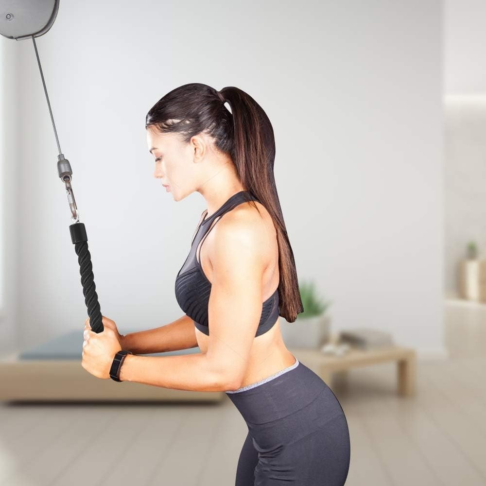 Pull Down Rope Single Grip Tricep Bicep Exercise Attachment for Cable Machines G