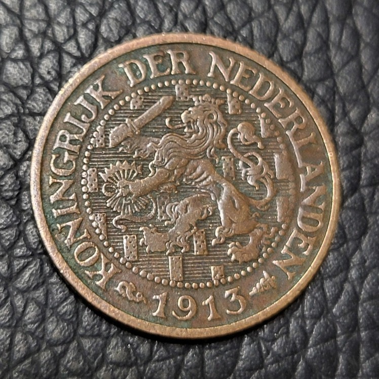 1913 Netherlands 1 Cent Coin