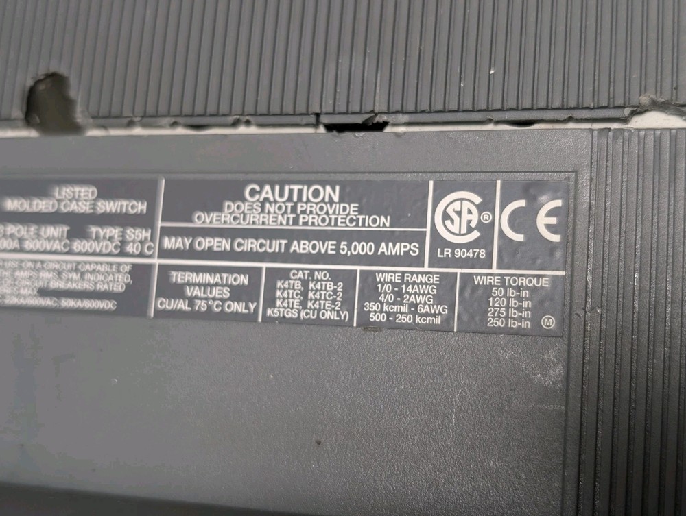 ABB SACES5 S5H-D Model Case Switch (USED).