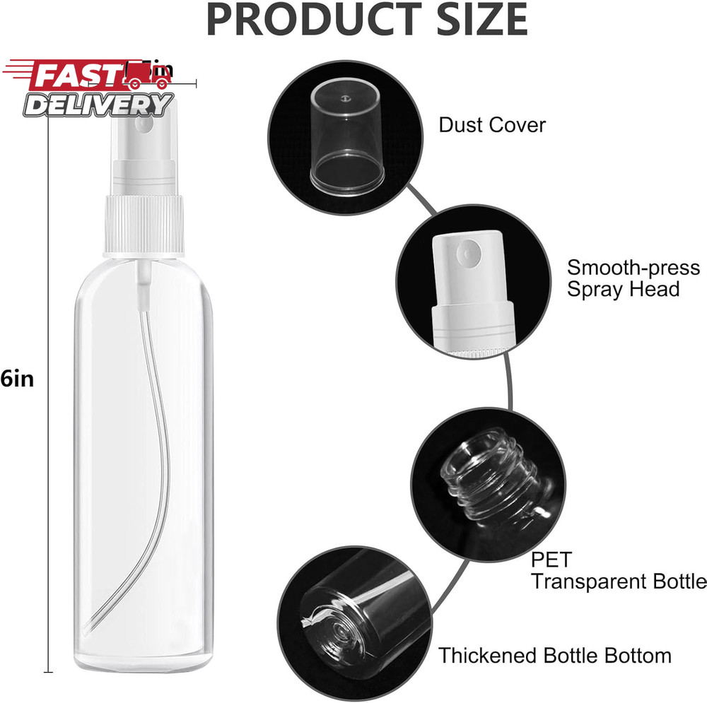 4 Pack 4 Oz (120Ml) Small Spray Bottles - Fine Mist, Refillable, Reusable