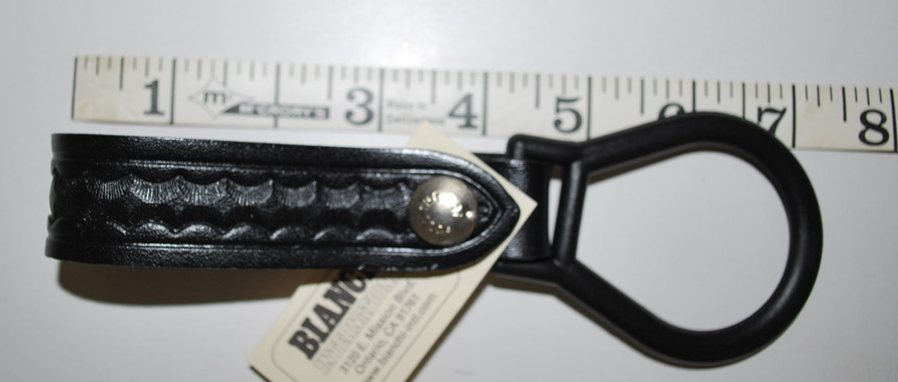Bianchi Flashlight Holder, Basket Weave, Black Leather, D-Cell