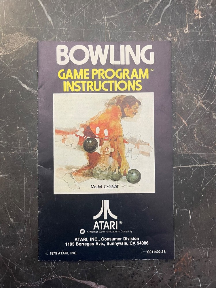 Bowling ATARI 2600 CX-2628 Video Game Program MANUAL ONLY***
