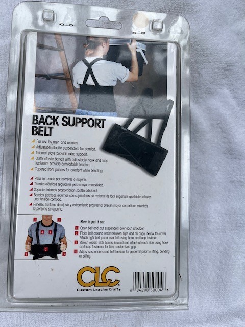 Back Support Belt size Large Custom LeatherCraft 5000L, Black