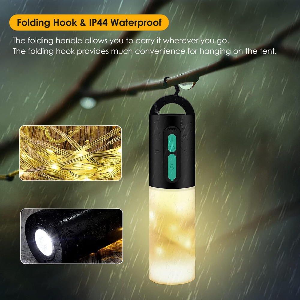 4 In 1 Rechargeable Camping String Light Waterproof Camping Lantern Flashlight