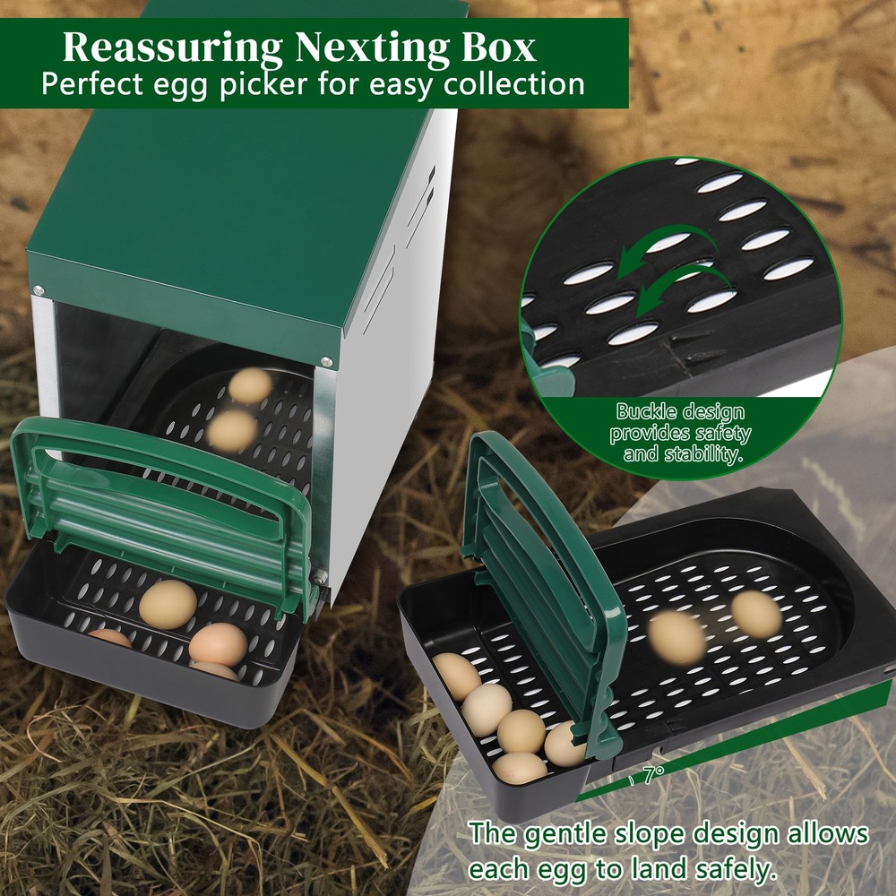 Single Compartment Roll Out Chicken Nesting Box with Plastic Basket Egg Nest Box