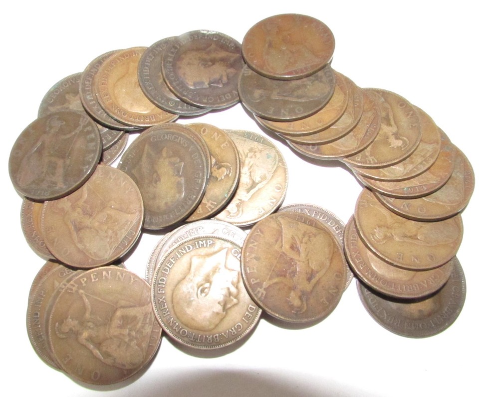 39 Canada Large Cent Copper Coins 1908-1915